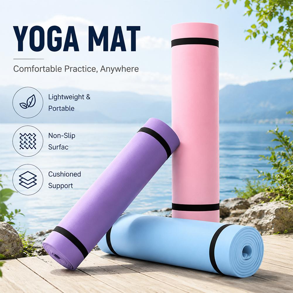 Mat Pilates Yoga - Tapete de ioga grosso antiderrapante, tapete