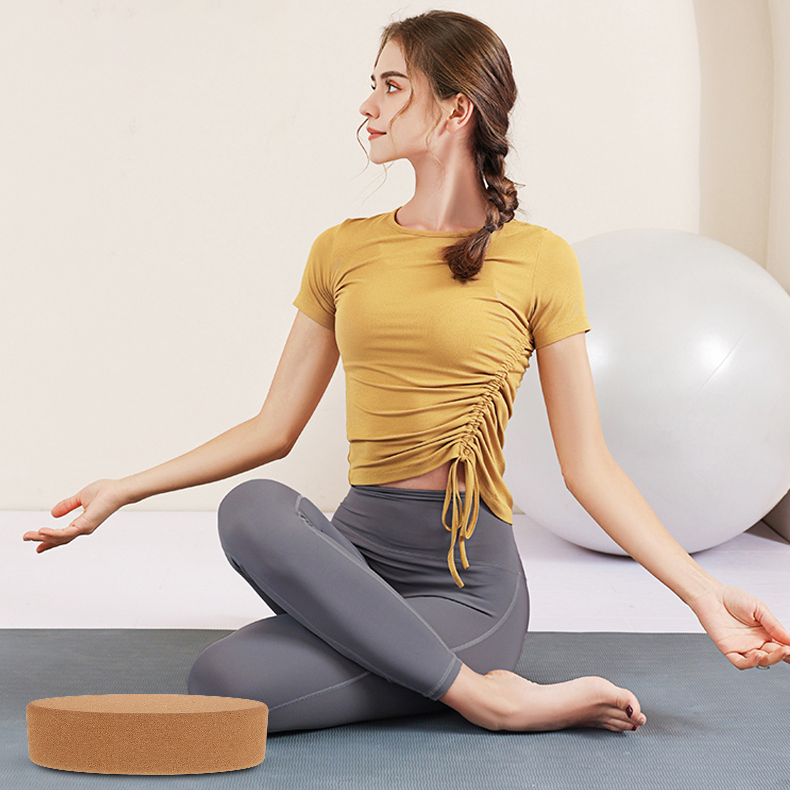 Bloco de Yoga Oval de Cortiça  - Yoga Block Cork avaliação e preço